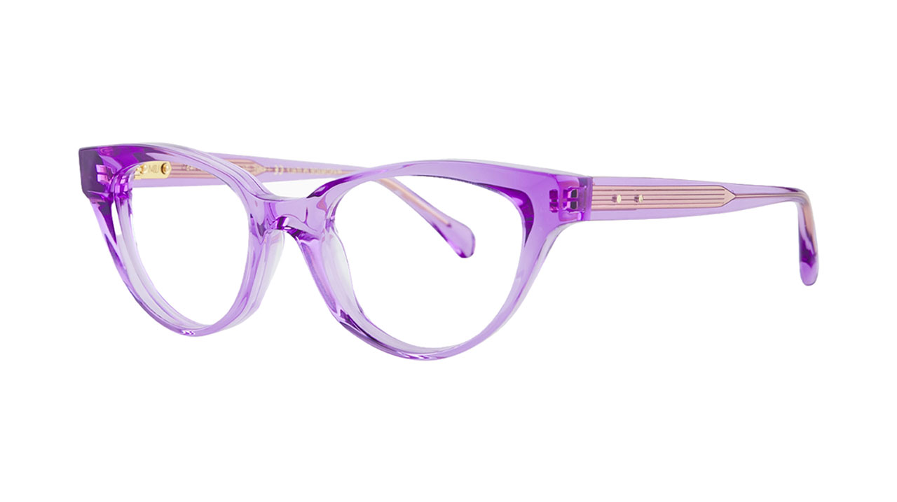 Paire de lunettes de vue Uniquedesignmilano Frame 24 couleur mauve - Côté à angle - Doyle