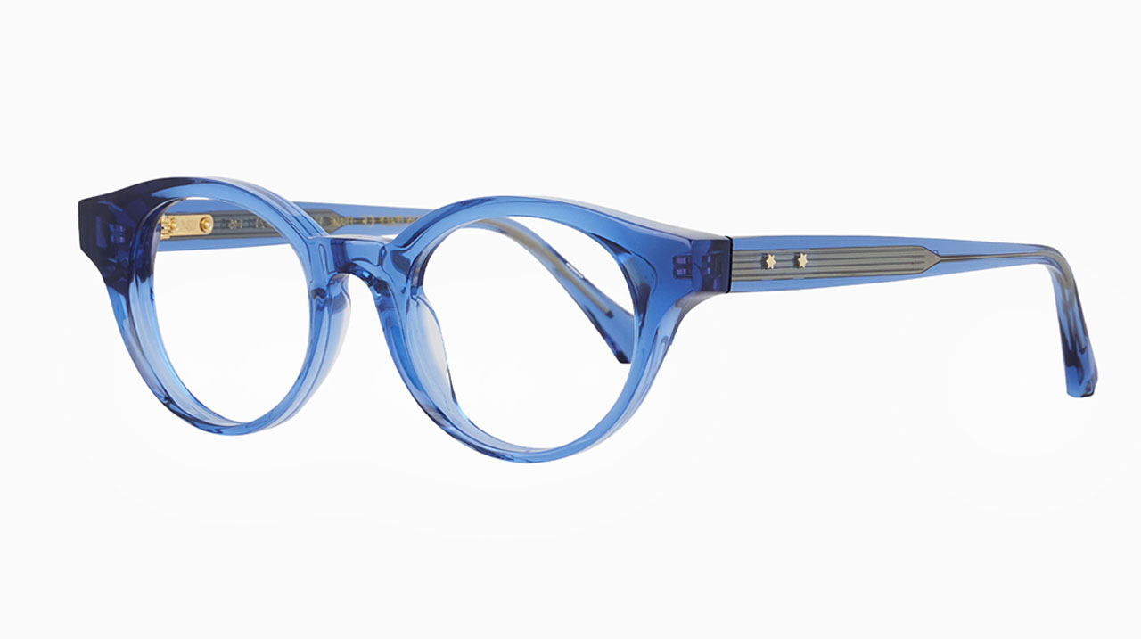 Paire de lunettes de vue Uniquedesignmilano Frame 17 couleur bleu - Côté à angle - Doyle