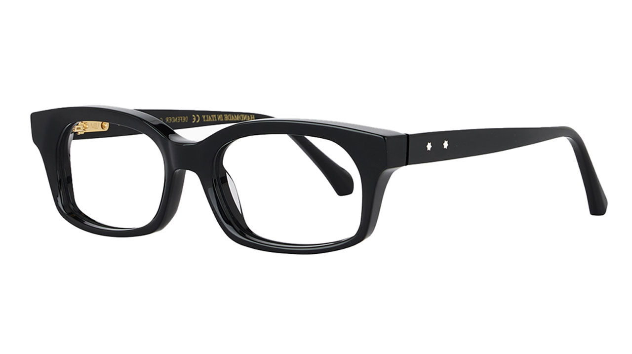 Paire de lunettes de vue Uniquedesignmilano Defender couleur noir - Côté à angle - Doyle