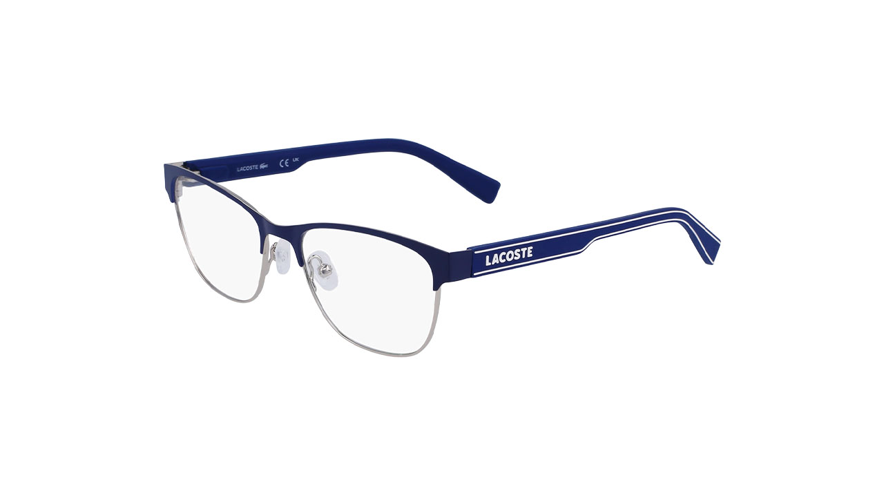 Paire de lunettes de vue Lacoste L3112 couleur marine - Côté à angle - Doyle