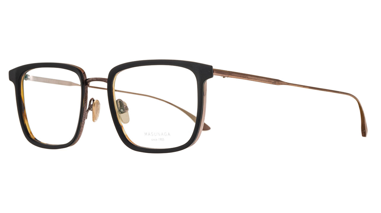 Paire de lunettes de vue Masunaga Empire i couleur noir - Côté à angle - Doyle
