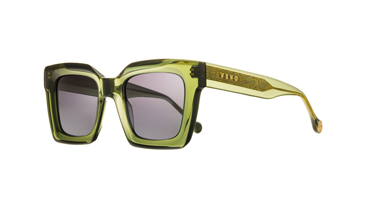 Paire de lunettes de soleil Visionario Curie /s couleur vert - Côté à angle - Doyle