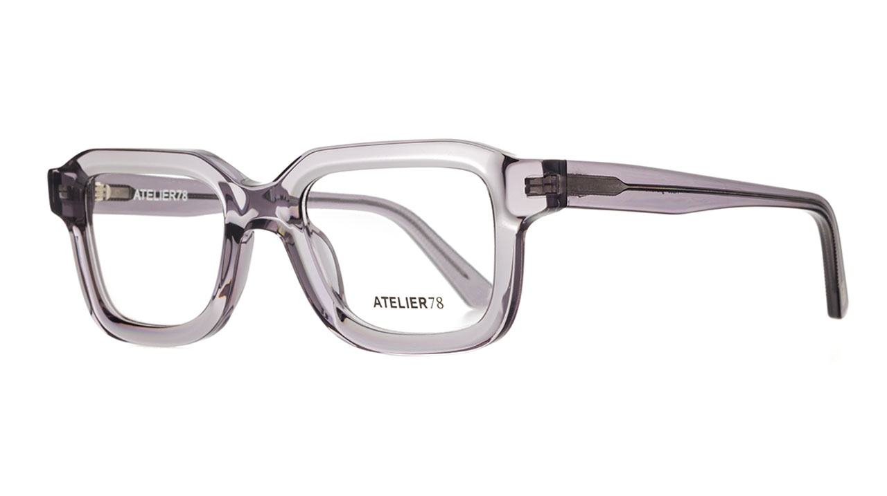 Paire de lunettes de vue Atelier-78 Ross couleur gris - Côté à angle - Doyle