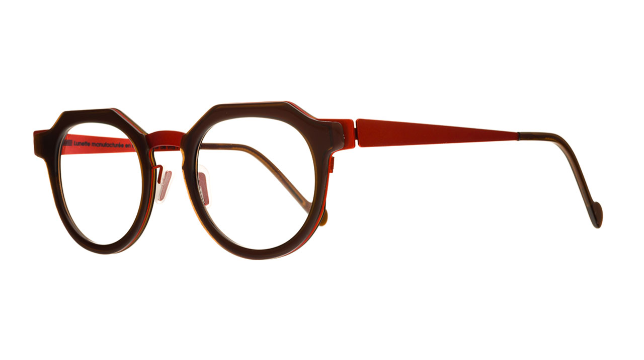 Paire de lunettes de vue Naoned Men ruz couleur brun - Côté à angle - Doyle