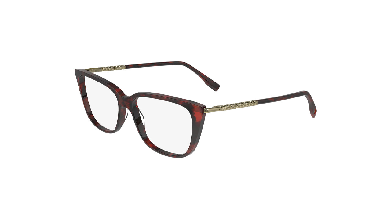 Paire de lunettes de vue Lacoste L2939 couleur rouge - Côté à angle - Doyle