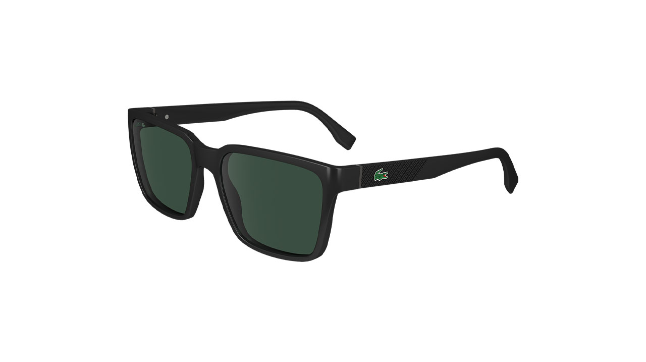 Paire de lunettes de soleil Lacoste L6011s couleur noir - Côté à angle - Doyle