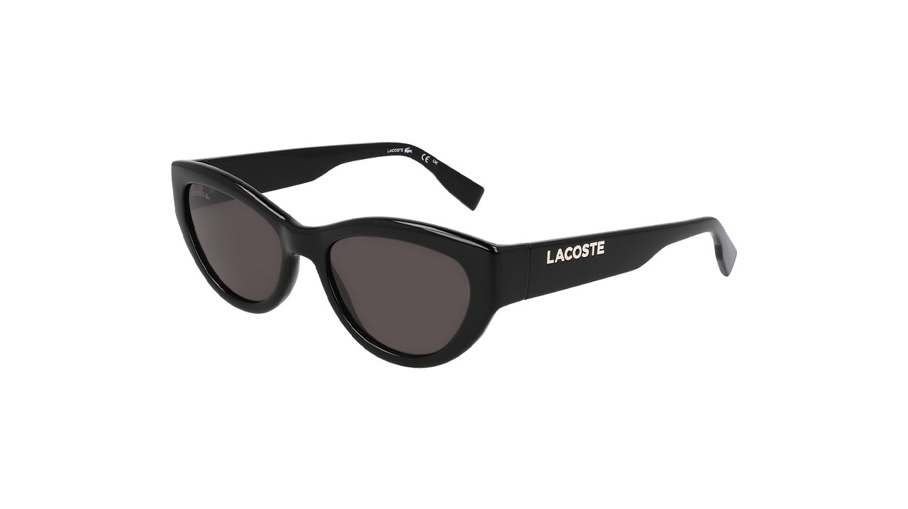 Paire de lunettes de soleil Lacoste L6013s couleur noir - Côté à angle - Doyle