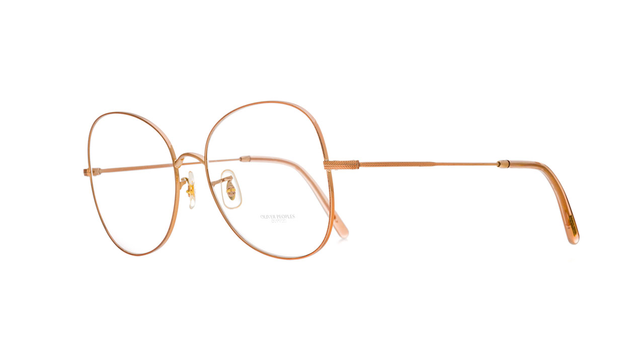 Paire de lunettes de vue Oliver-peoples Eliane ov1313 couleur or rose - Côté à angle - Doyle