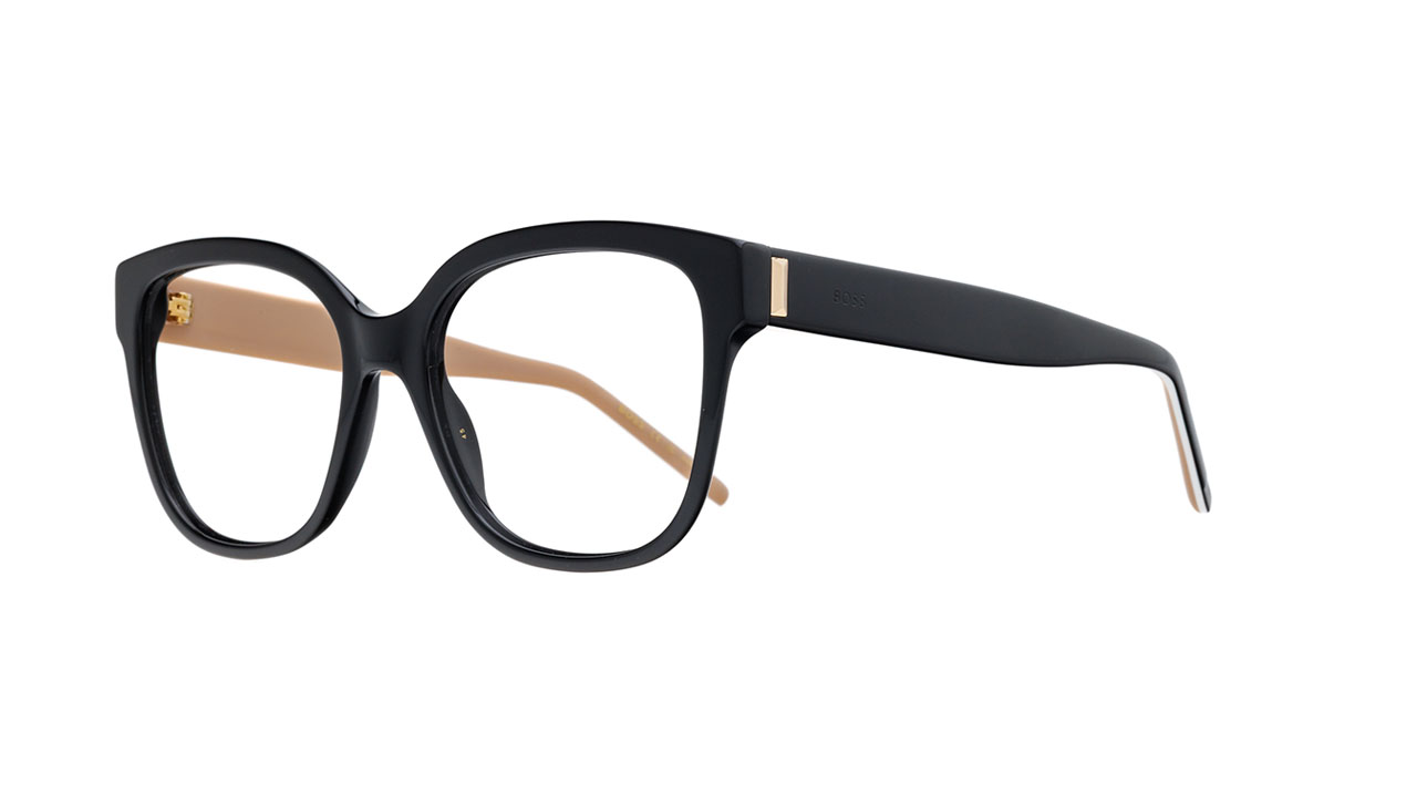 Paire de lunettes de vue Hugo-boss 1456 couleur noir - Côté à angle - Doyle