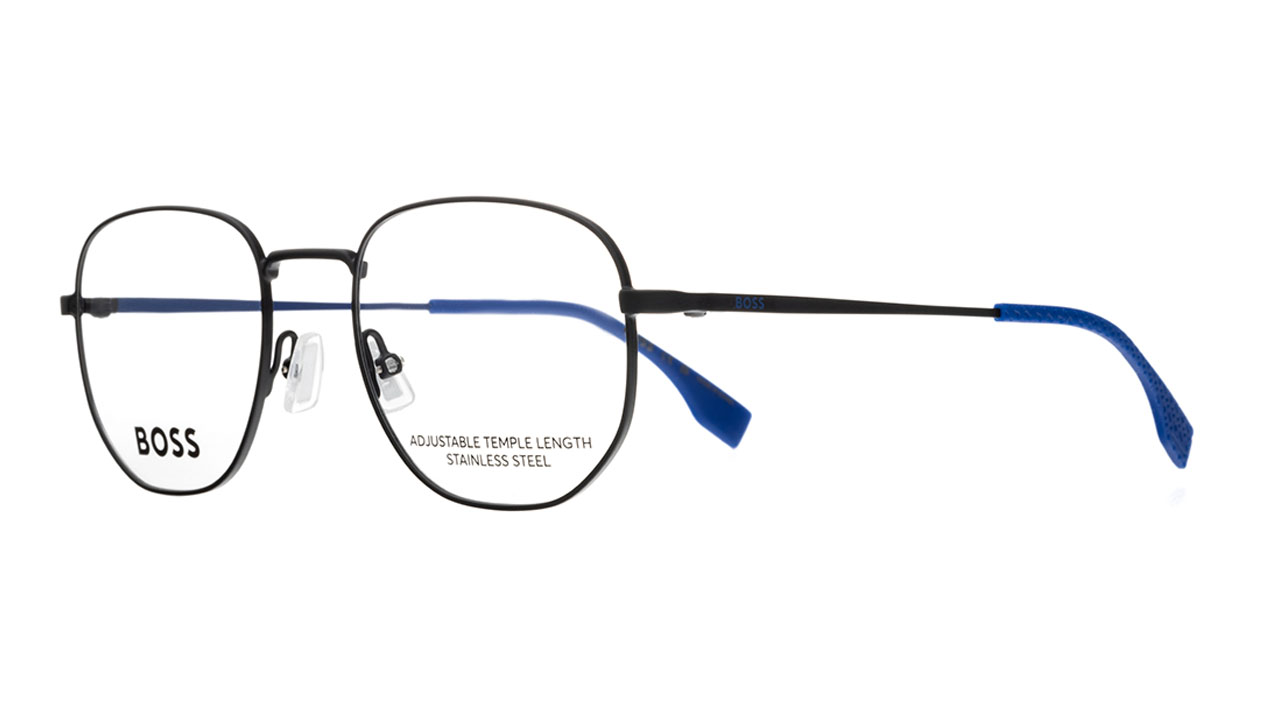 Paire de lunettes de vue Hugo-boss 1550 couleur noir - Côté à angle - Doyle