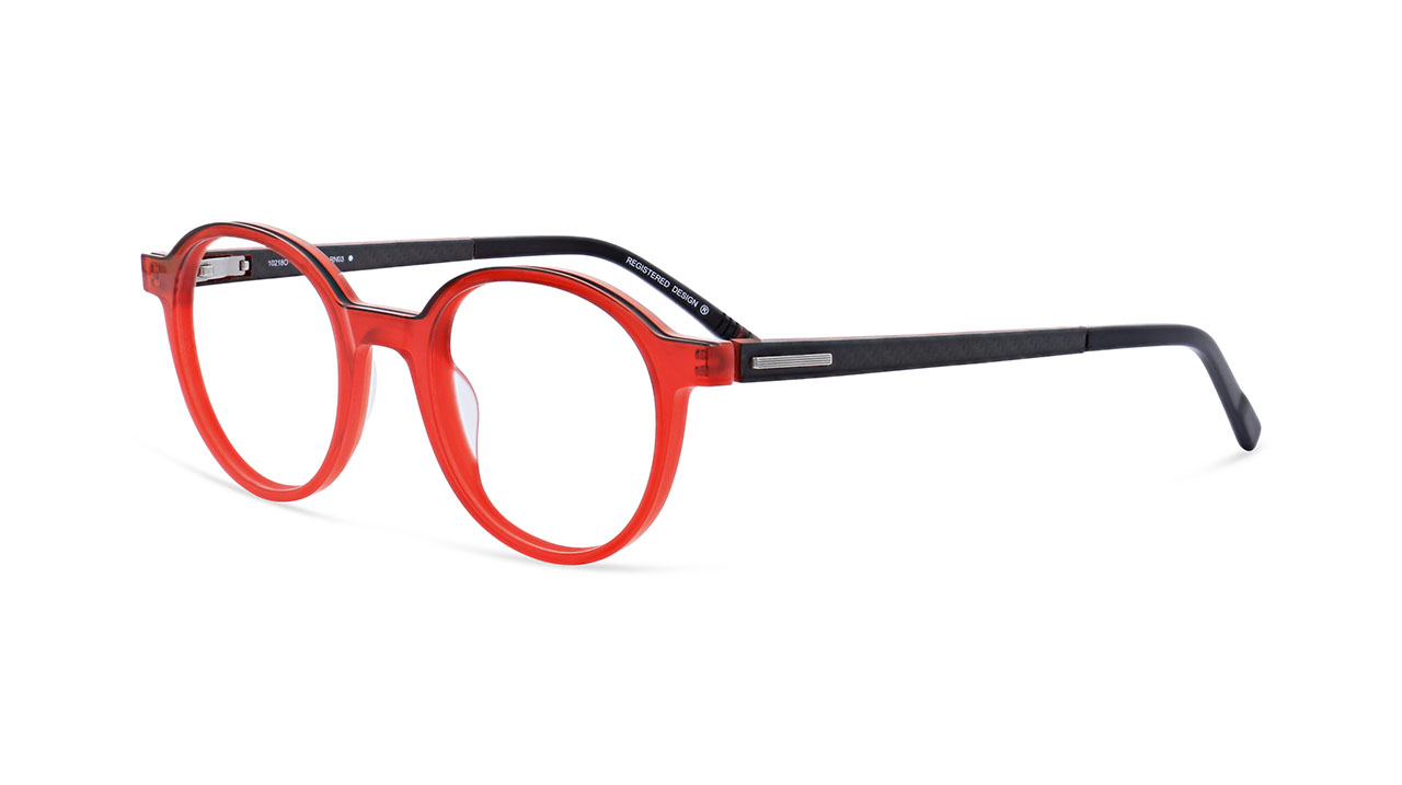 Paire de lunettes de vue Oga 10218o couleur rouge - Côté à angle - Doyle