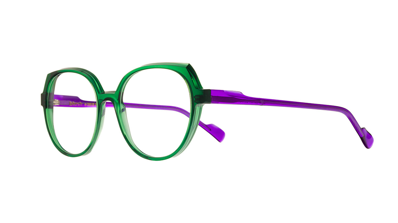 Paire de lunettes de vue Blush Boogie couleur vert - Côté à angle - Doyle