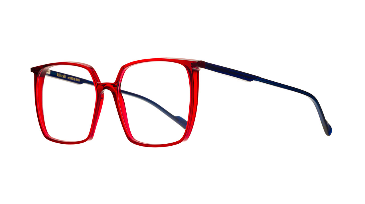 Paire de lunettes de vue Blush Cabaret couleur rouge - Côté à angle - Doyle
