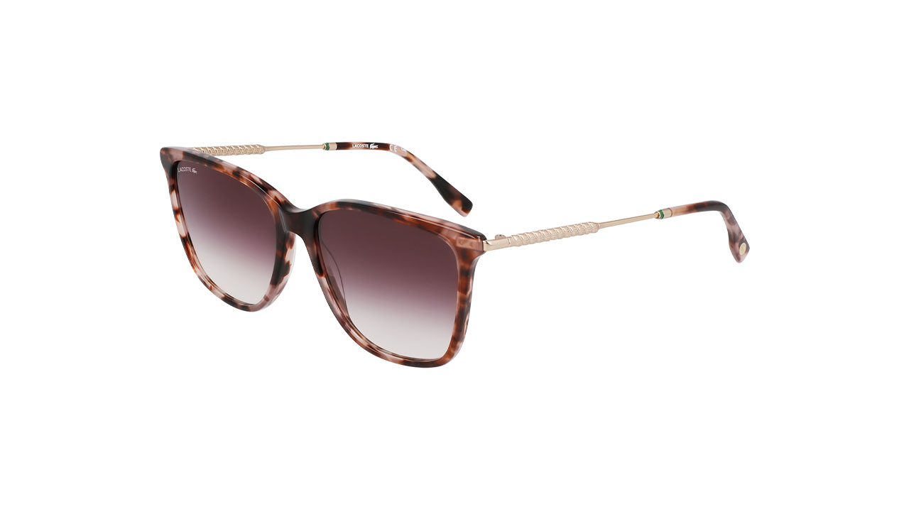 Paire de lunettes de soleil Lacoste L6016s couleur nude - Côté à angle - Doyle