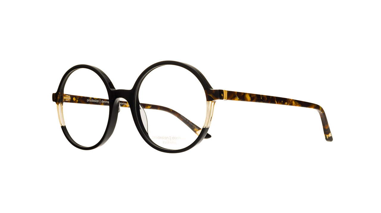Paire de lunettes de vue Prodesign Glow 4 couleur noir - Côté à angle - Doyle