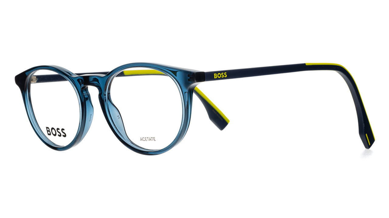 Paire de lunettes de vue Hugo-boss 1545 couleur bleu - Côté à angle - Doyle