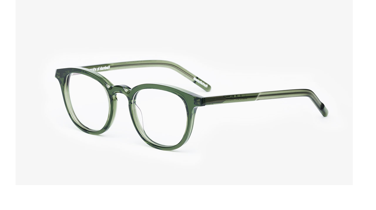 Paire de lunettes de vue Portrait The creator couleur vert - Côté à angle - Doyle