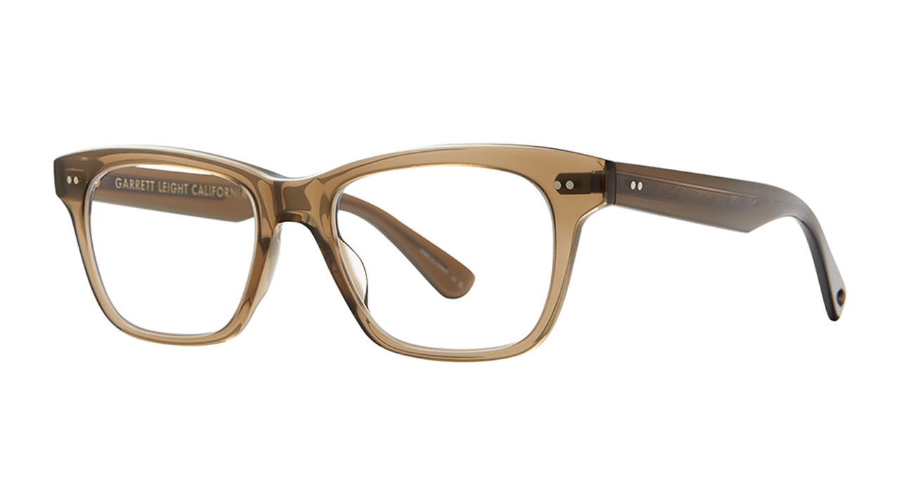 Paire de lunettes de vue Garrett-leight Buchanan couleur vert - Côté à angle - Doyle