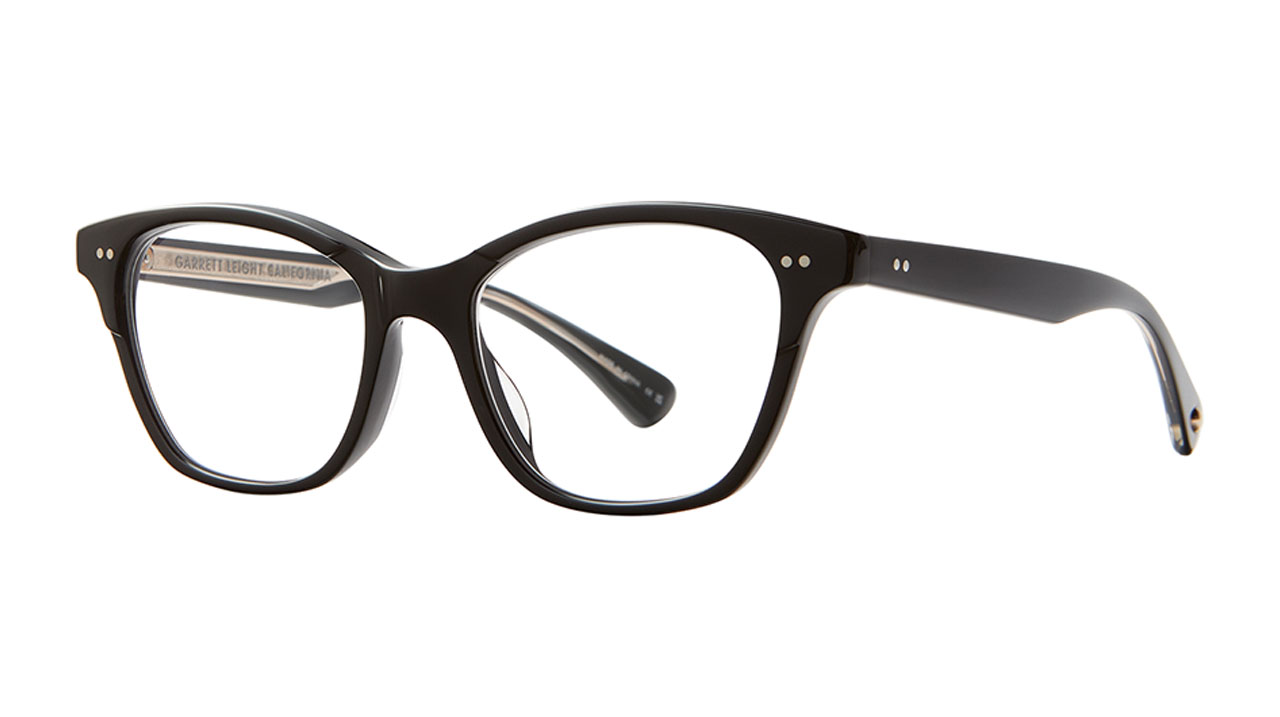 Paire de lunettes de vue Garrett-leight Lily couleur noir - Côté à angle - Doyle