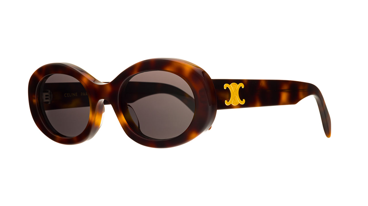 Paire de lunettes de soleil Celine-paris Cl40194u /s couleur havane - Côté à angle - Doyle