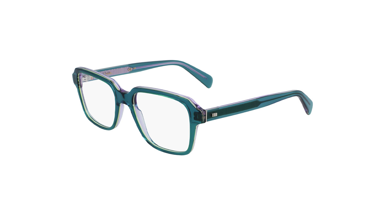 Paire de lunettes de vue Paul-smith Hythe couleur turquoise - Côté à angle - Doyle