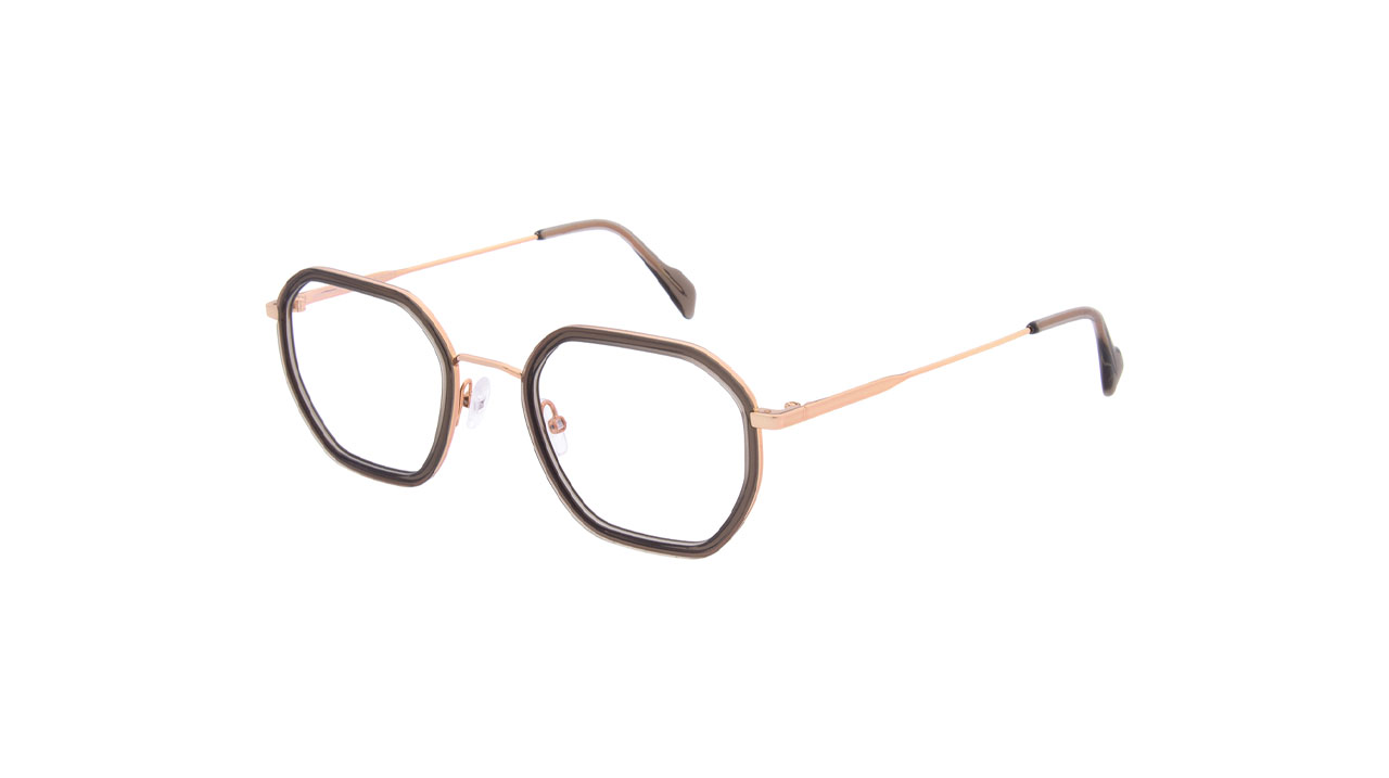 Paire de lunettes de vue Andy-wolf 4801 couleur bronze - Côté à angle - Doyle