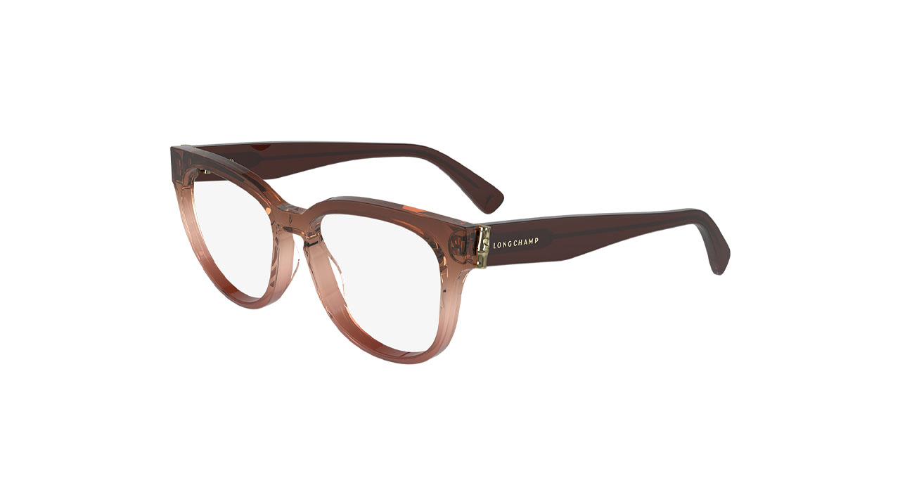 Paire de lunettes de vue Longchamp Lo2732 couleur brun - Côté à angle - Doyle