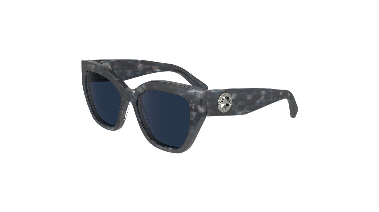 Paire de lunettes de soleil Longchamp Lo741s couleur gris - Côté à angle - Doyle
