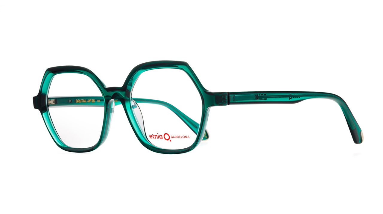 Paire de lunettes de vue Etnia-barcelona Brutal no.26 couleur vert - Côté à angle - Doyle