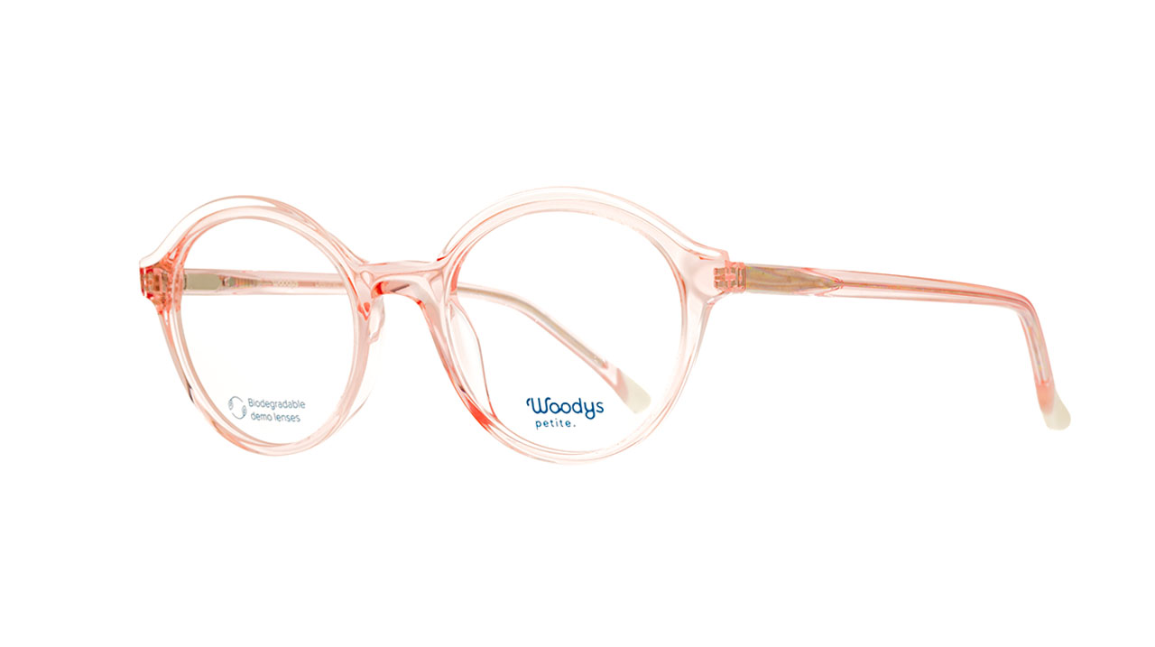 Paire de lunettes de vue Woodys-petite Glis couleur rose - Côté à angle - Doyle