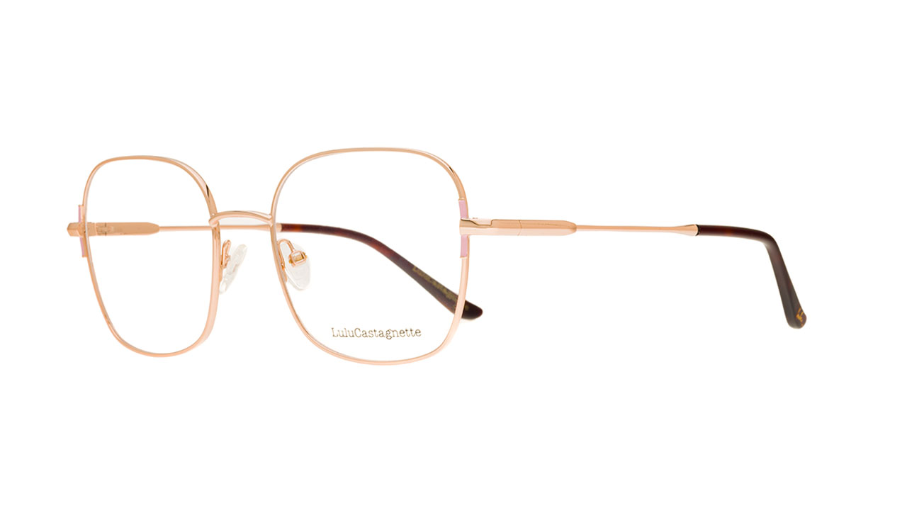 Paire de lunettes de vue Lulu-castagnette Lfmm151 couleur or rose - Côté à angle - Doyle