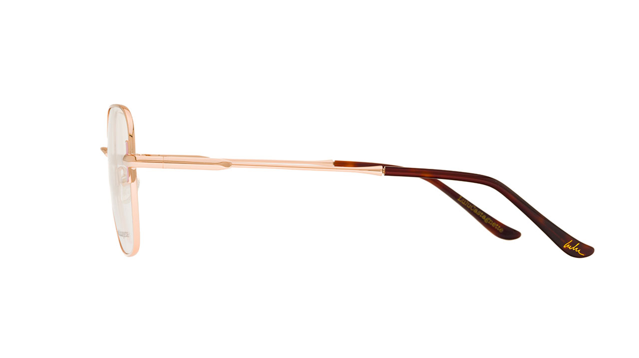 Paire de lunettes de vue Lulu-castagnette Lfmm151 couleur or rose - Côté droit - Doyle