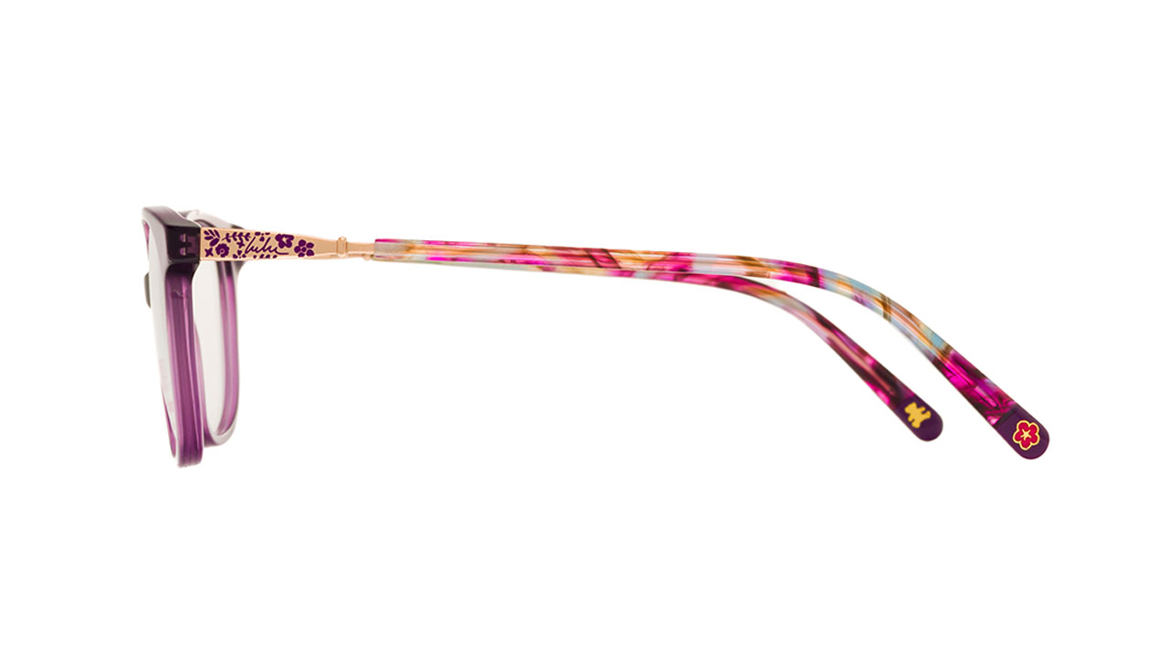 Paire de lunettes de vue Lulu-castagnette Leam036 couleur mauve - Côté droit - Doyle