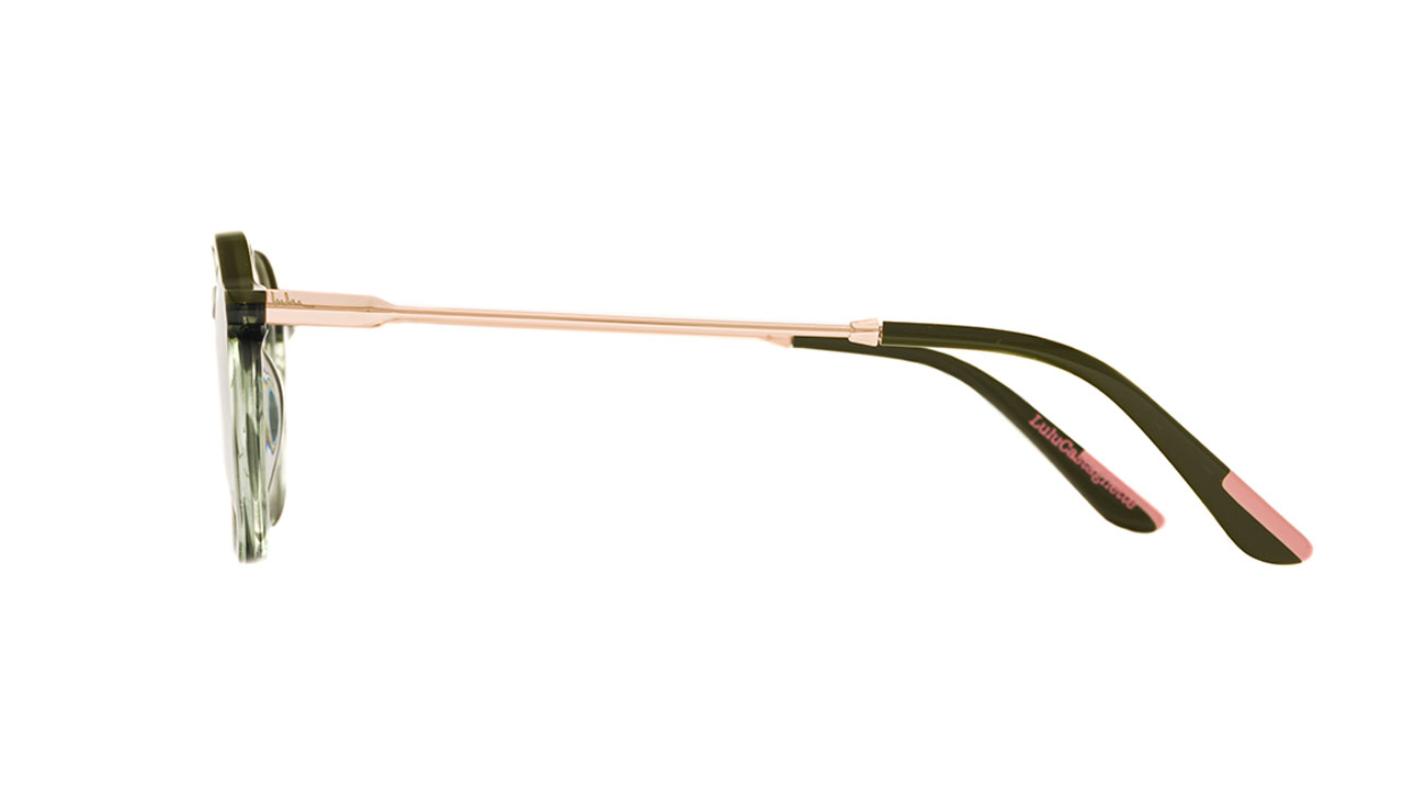 Paire de lunettes de vue Lulu-castagnette Lfam109 couleur vert - Côté droit - Doyle