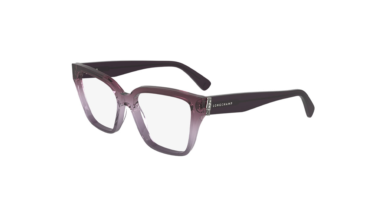 Paire de lunettes de vue Longchamp Lo2733 couleur mauve - Côté à angle - Doyle