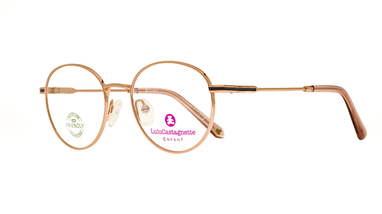 Paire de lunettes de vue Lulu-castagnette Lemm127 couleur or rose - Côté à angle - Doyle