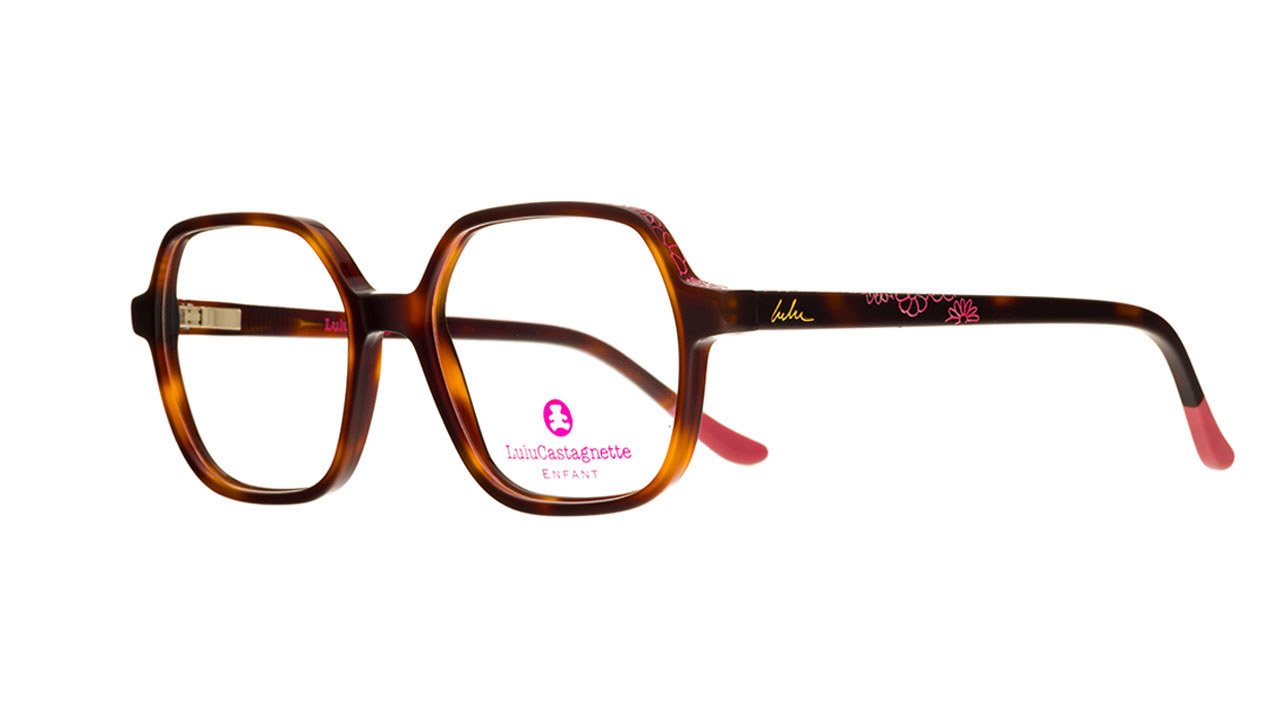 Paire de lunettes de vue Lulu-castagnette Leaa161 couleur brun - Côté à angle - Doyle