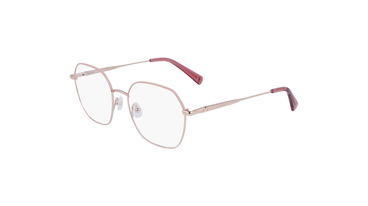 Paire de lunettes de vue Longchamp Lo2152 couleur or rose - Côté à angle - Doyle