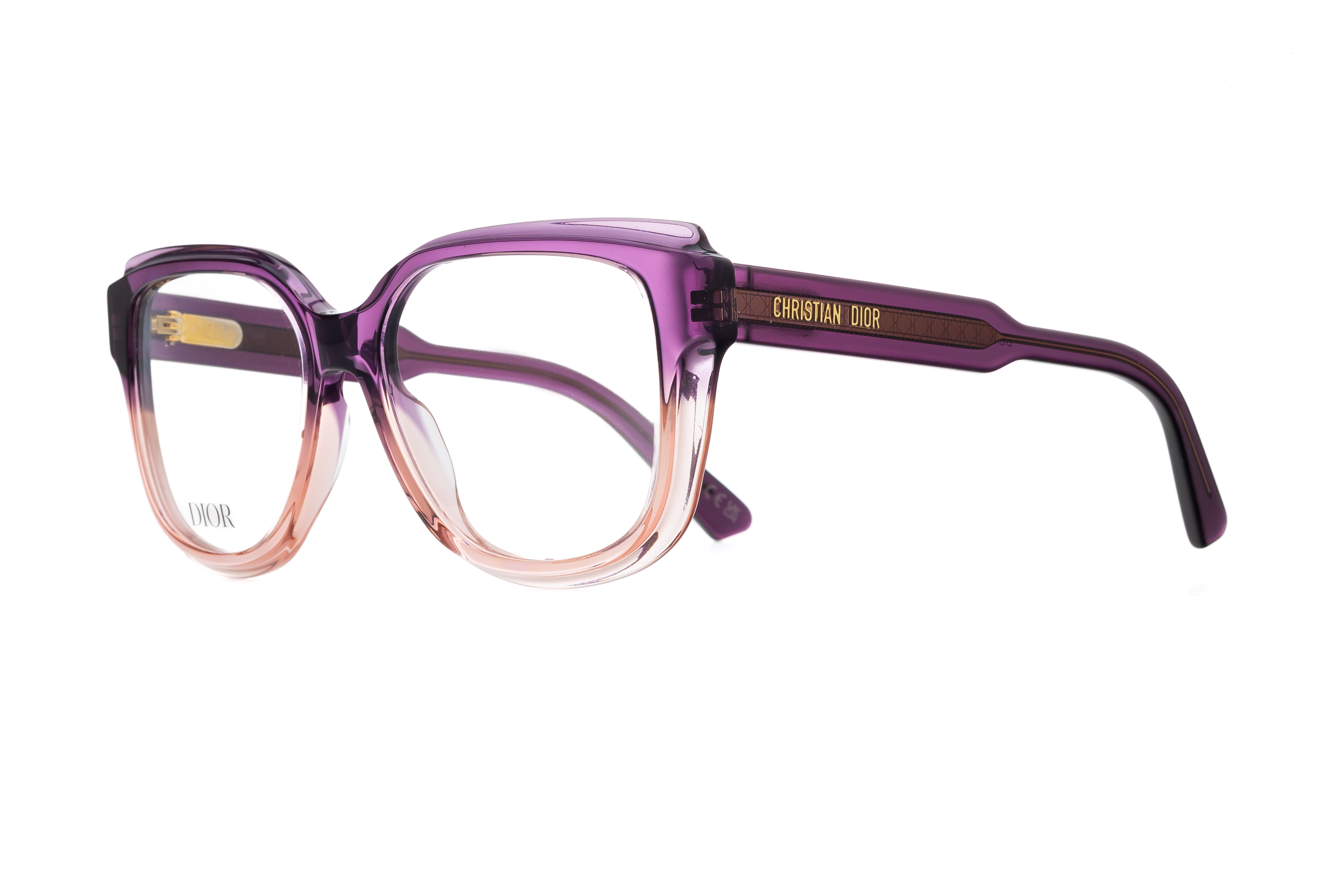Paire de lunettes de vue Christian-dior Diorprismeo s2i couleur mauve - Côté à angle - Doyle
