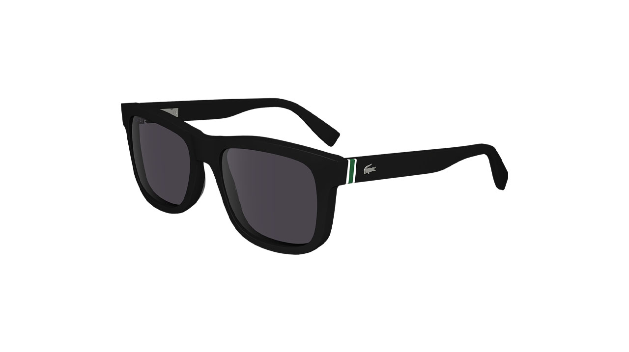 Paire de lunettes de soleil Lacoste L6014s couleur noir - Côté à angle - Doyle
