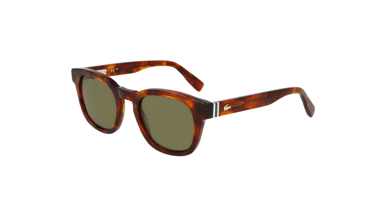 Paire de lunettes de soleil Lacoste L6015s couleur brun - Côté à angle - Doyle