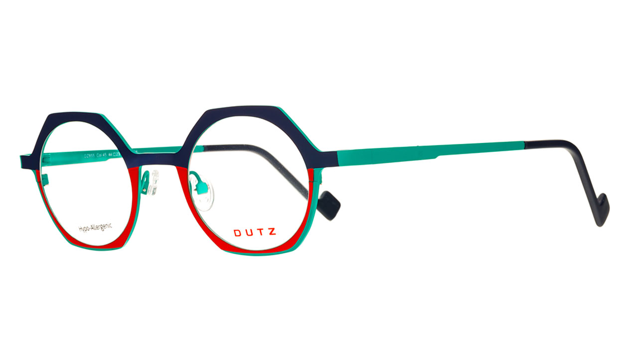 Paire de lunettes de vue Dutz Dz855 couleur marine - Côté à angle - Doyle
