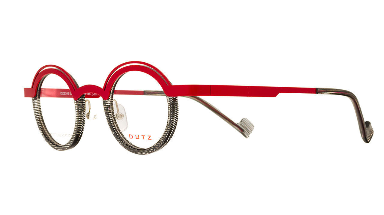 Paire de lunettes de vue Dutz Dz2315 couleur rouge - Côté à angle - Doyle