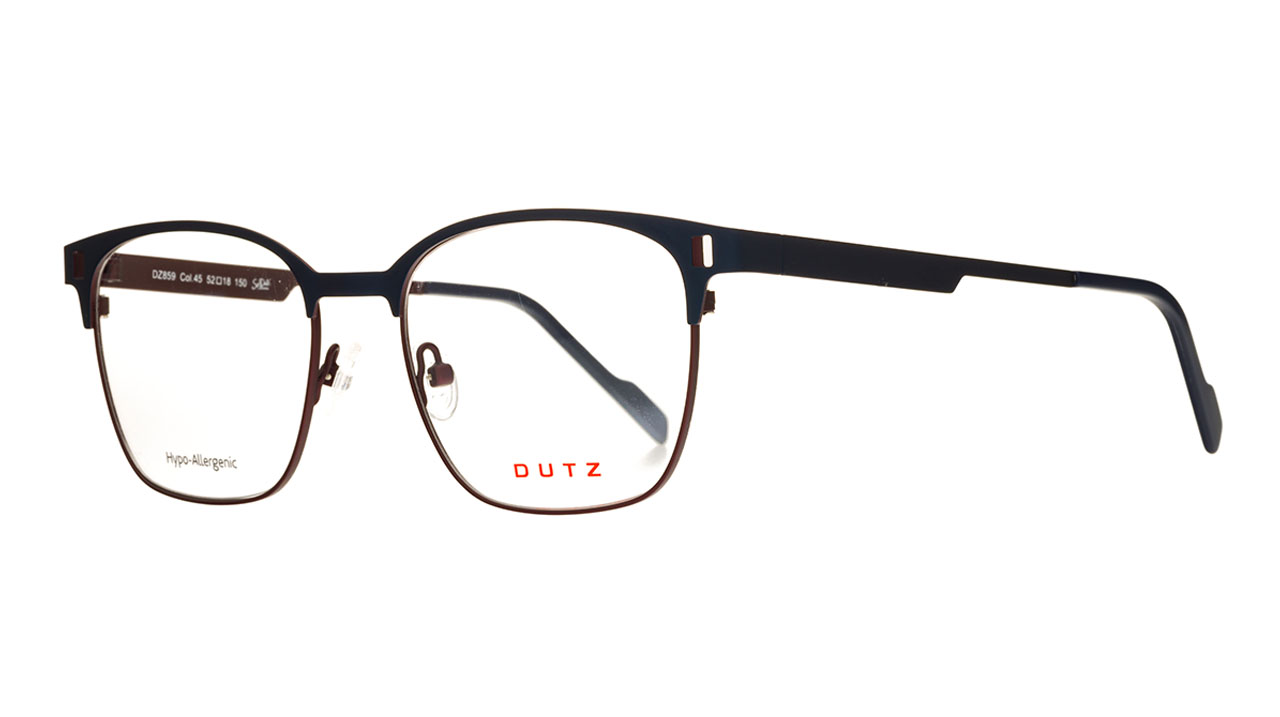 Paire de lunettes de vue Dutz Dz859 couleur marine - Côté à angle - Doyle