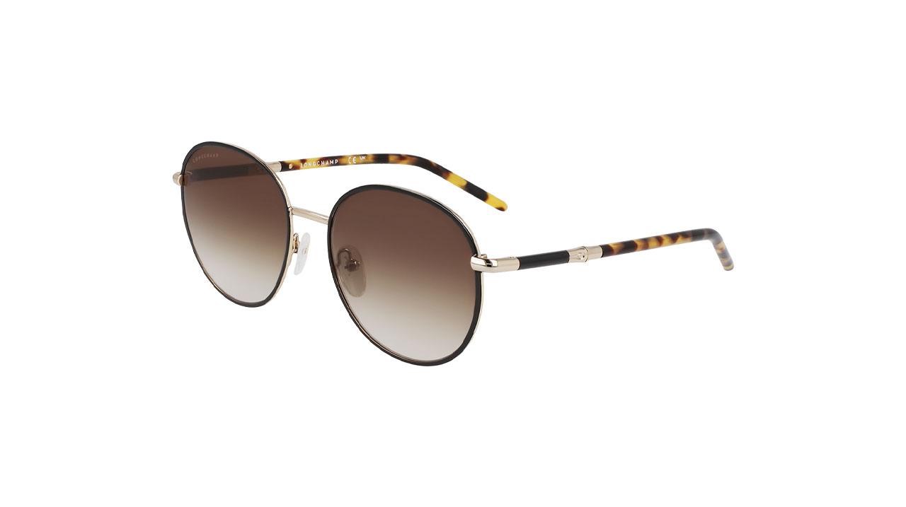 Paire de lunettes de soleil Longchamp Lo171s couleur noir - Côté à angle - Doyle