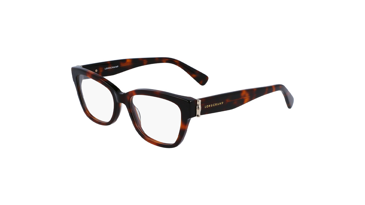 Paire de lunettes de vue Longchamp Lo2713 couleur havane - Côté à angle - Doyle