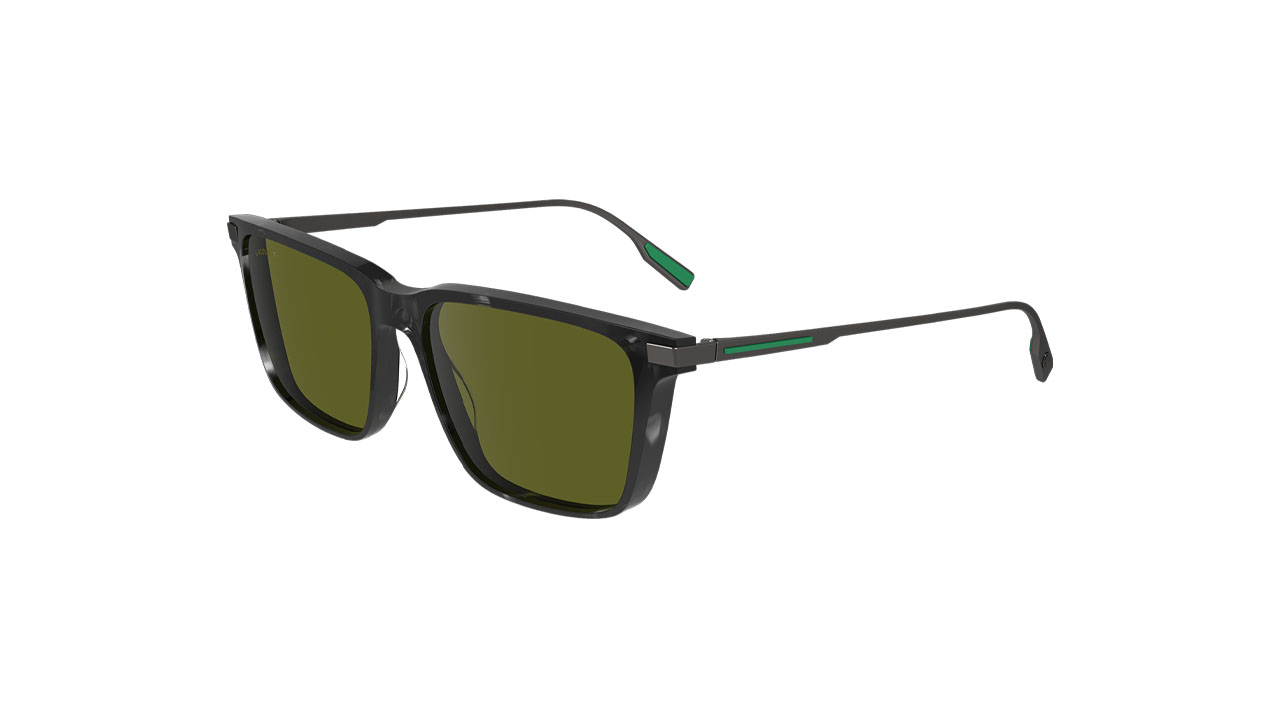 Paire de lunettes de soleil Lacoste L6017s couleur vert - Côté à angle - Doyle