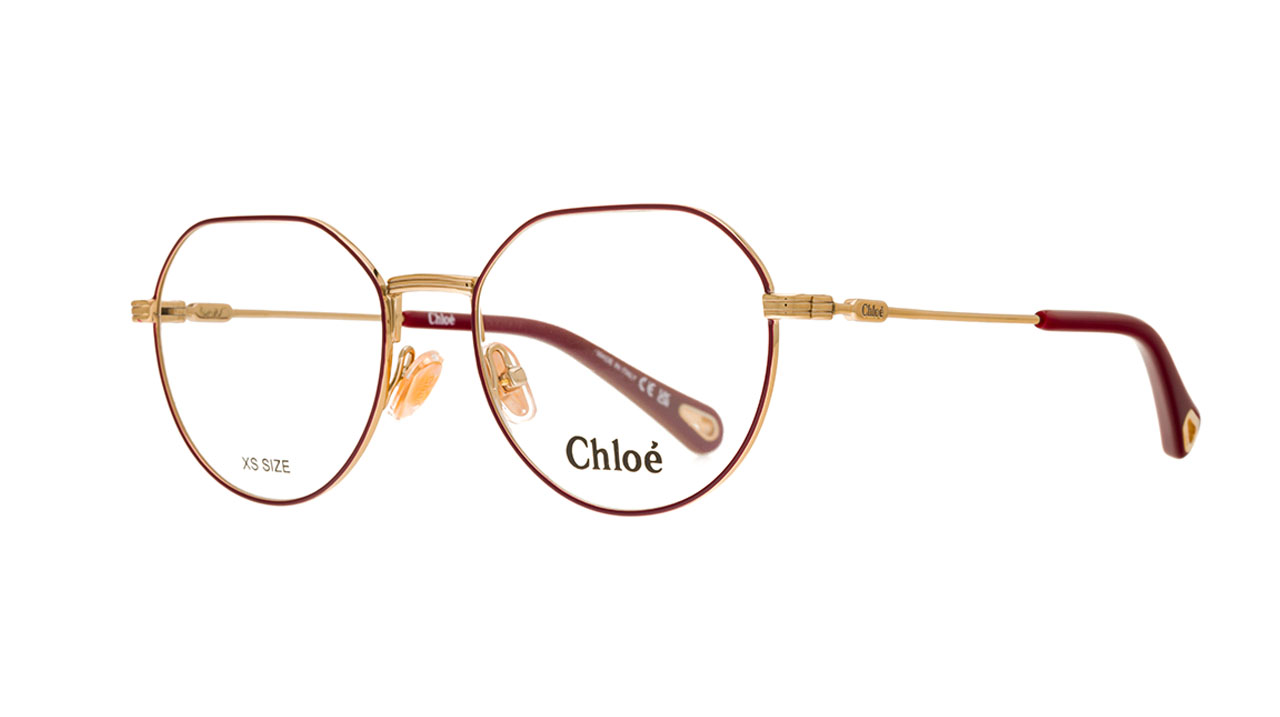 Paire de lunettes de vue Chloe Ch0180o couleur rouge - Côté à angle - Doyle