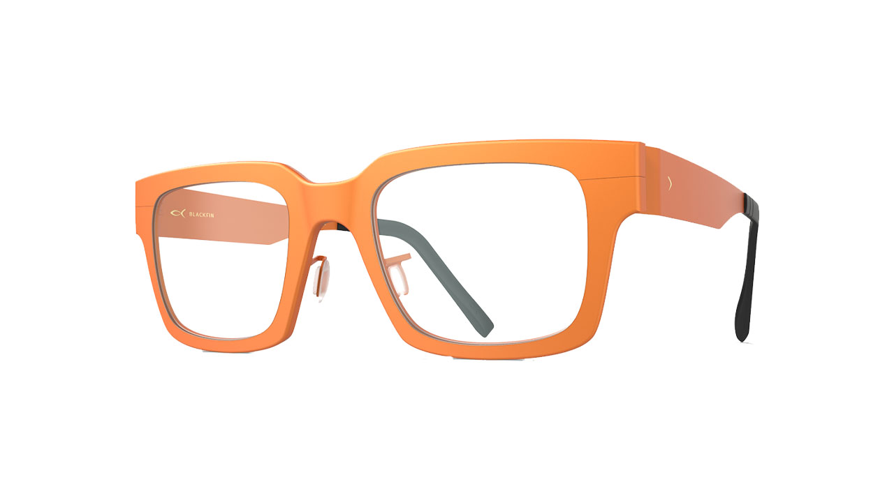 Paire de lunettes de vue Blackfin Bf1030 soho couleur orange - Côté à angle - Doyle