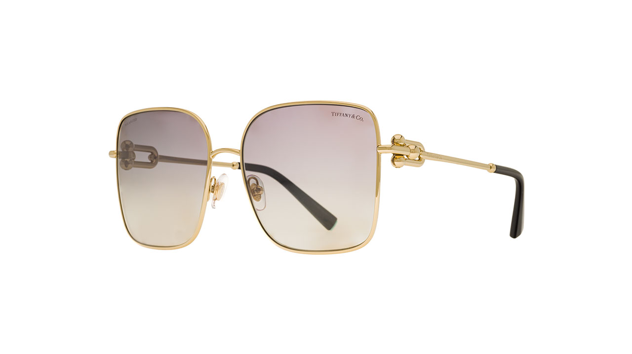 Paire de lunettes de soleil Tiffany-co Tf3094 /s couleur or - Côté à angle - Doyle